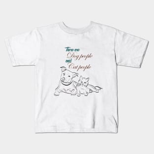 There are dog people and cat people T-shirts, Stickers Kids T-Shirt